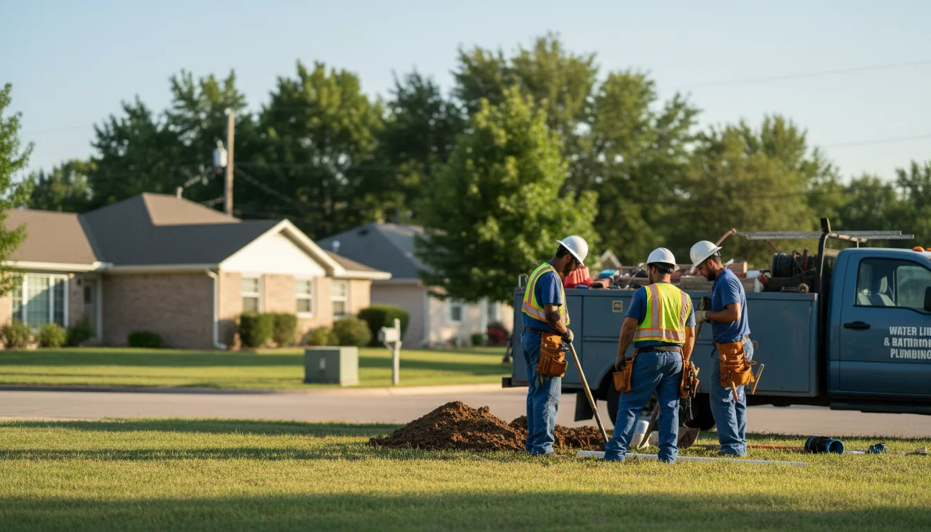 Residential water line and bathroom plumbing service in Camillus, NY